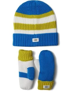 UGG Kids Gloves Color-Block Beanie and Mittens Set (Toddler/Little Kids)